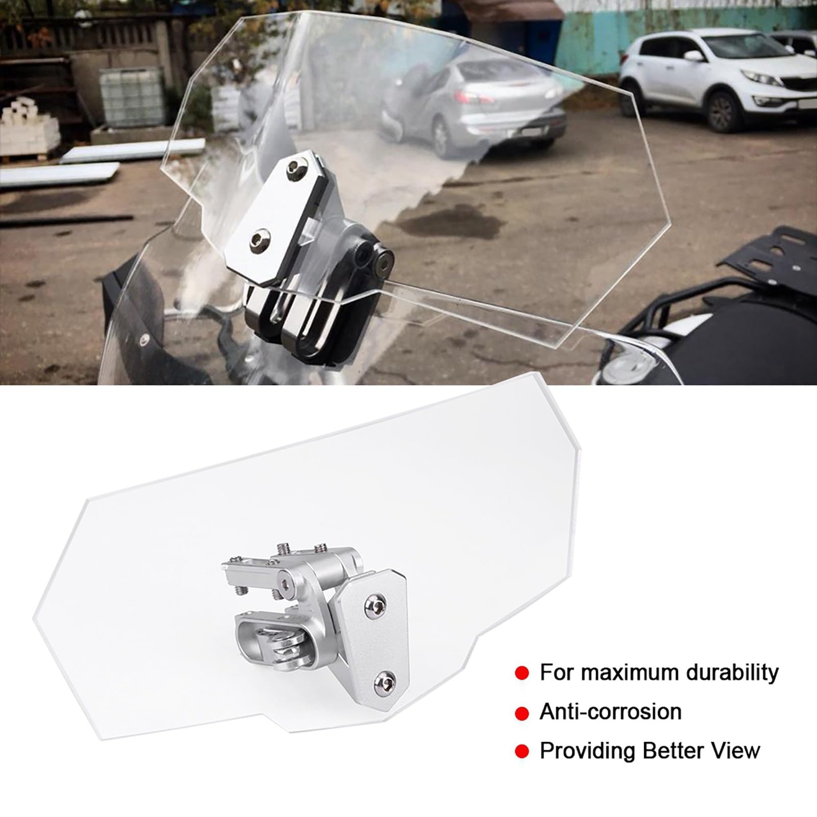 Motorrad Universal Verstellbare Windschutzscheibe Windabweiser Windschutzscheibe Maximaler Kopfschutz Ducati Transparent von Kavolet