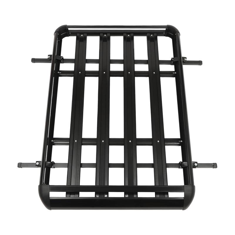 Dachträger Gepäckträger Dach Aluminium Dachgepäckträger Fracht Relingträger Schwarz Roof Luggage Rack 140x100cm Universal für SUV Auto, Schwarz Auto Dachträger 150KG Belastung für Camping, Reisen von Kazafa