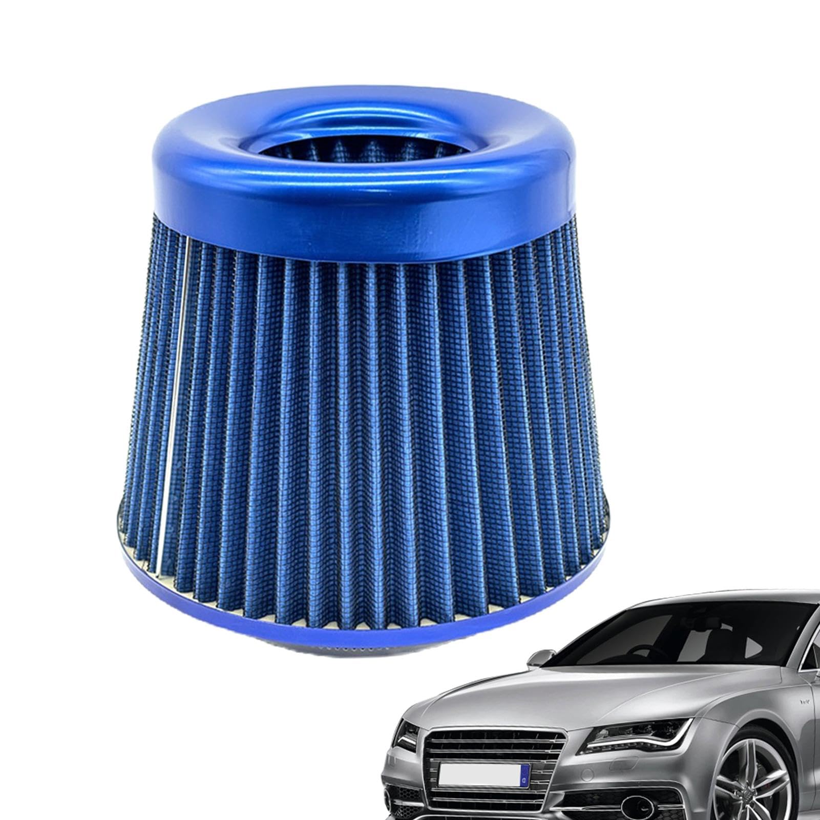 Automotive Kaltlufteinlassfilter, Kegelluftfilter, 76 mm, Hochleistungs-Lufteinlassfilter für Rennsportwagen von Kbnuetyg