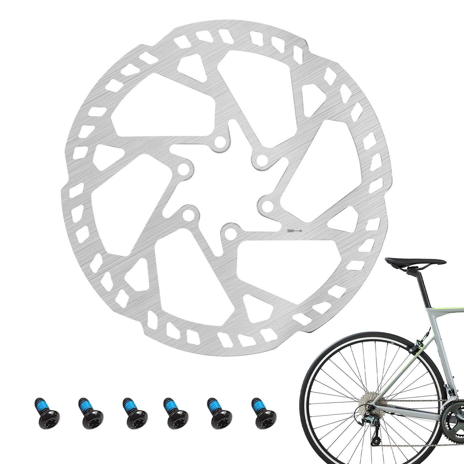 Fahrrad-Scheibenbremse, Scheibenbremsrotor - 203/180/160 mm Fahrradrotoren mit 6 Schrauben - Fahrrad-Scheibenbremsscheibe, Ersatz der Bremsscheibe für Mountainbikes von Kbnuetyg