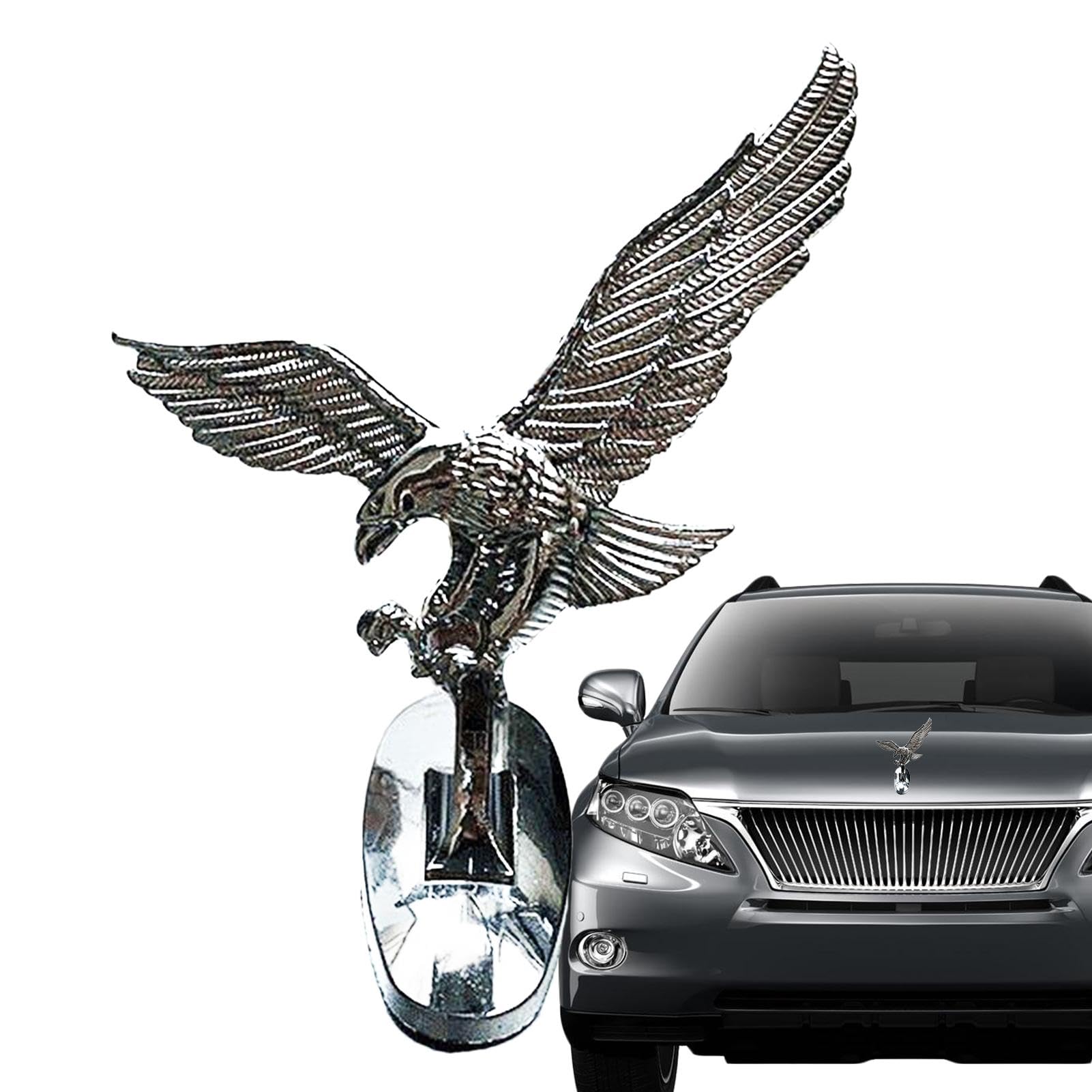 Hood Eagle Standaufkleber - Logo mit fliegendem im Stehen, Selbstklebender 3D-Motorhaubenaufkleber in Adlerform | 3D-Aufkleber in Adlerform, Auto-Außenzubehör für Fahrräder, Motorräder von Kbnuetyg