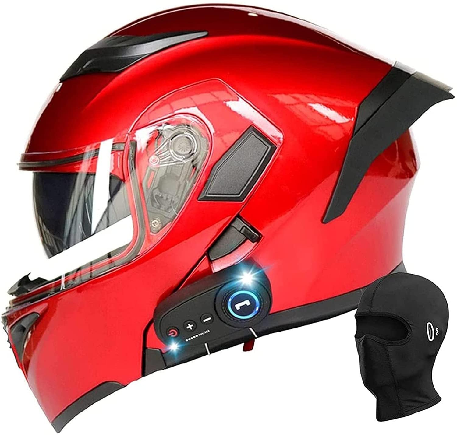 Bluetooth-Motorrad-Integralhelm, Klapphelm, modularer Bluetooth-Helm, DOT+ECE-zertifiziert, Doppelsonnenblende, für Männer und Frauen, universeller Vier-Jahreszeiten-Antikollisionshelm A,M von Kcolic