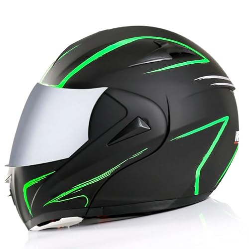 Bluetooth-Motorradhelm, DOT/ECE-zertifizierter modularer Helm - Jethelm mit Doppellinse, vier Jahreszeiten, für Erwachsene 12,S von Kcolic