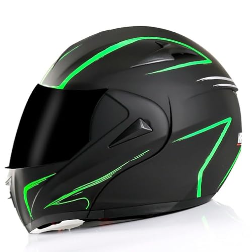 Bluetooth-Motorradhelm, DOT/ECE-zertifizierter modularer Helm - Jethelm mit Doppellinse, vier Jahreszeiten, für Erwachsene 14,L von Kcolic