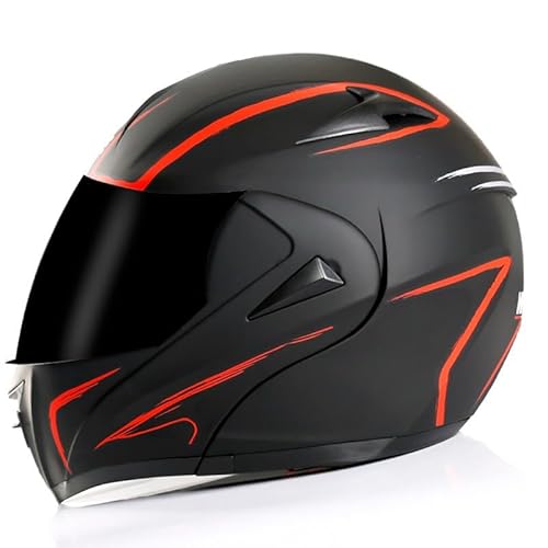 Bluetooth-Motorradhelm, DOT/ECE-zertifizierter modularer Helm - Jethelm mit Doppellinse, vier Jahreszeiten, für Erwachsene 2,XL von Kcolic