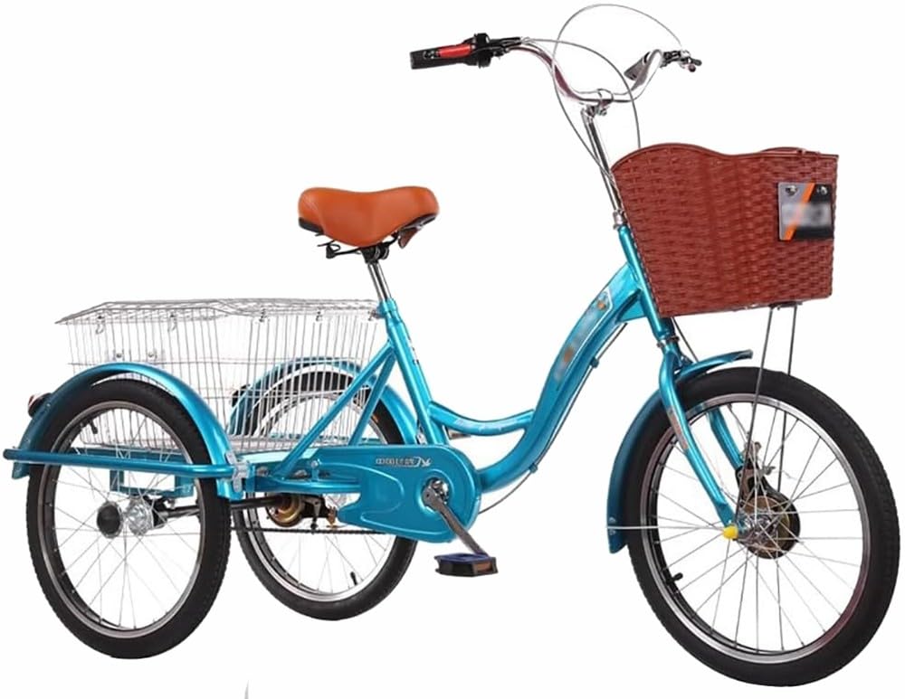 Kcolic 20 Zoll Dreirad Für Erwachsene, 3-Rad-Lastenfahrräder, Dreirad Für Erwachsene, Dreirad Beachcruiser Fahrrad, Cruise Trike Mit Großem Einkaufskorb B,20in von Kcolic