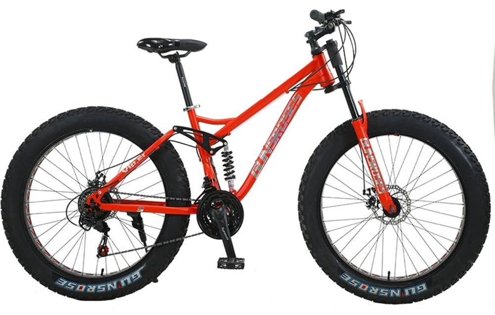 Kcolic 24/26 Zoll Mountainbike Mit Variabler Geschwindigkeit Und 21 Gängen, 4,0-Breitreifen Für Schnee, ATV, All Terrain Sport Pendlerfahrrad, Leicht Und Stoßdämpfend A,24in von Kcolic