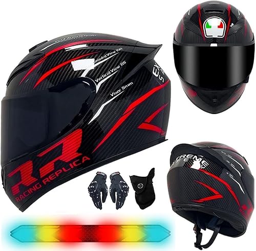 Modularer Motorrad-Bluetooth-Helm, Integralhelm, ECE-Geprüft, Hochbeständige Schale, Atmungsaktiv Und Bequem, Für Erwachsene, Damen Und Herren Mit Reflektierenden Aufklebern E,L=57-58CM von Kcolic