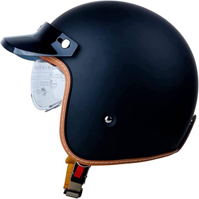 Motorrad-Jethelm, Elektrischer Motorradhelm Mit Doppelvisier, Roller-Chopper-Halbhelme, ECE-Zugelassener Helm Mit Sonnenblende Und Abnehmbarem Innenfutter G,2XL=61-63CM von Kcolic