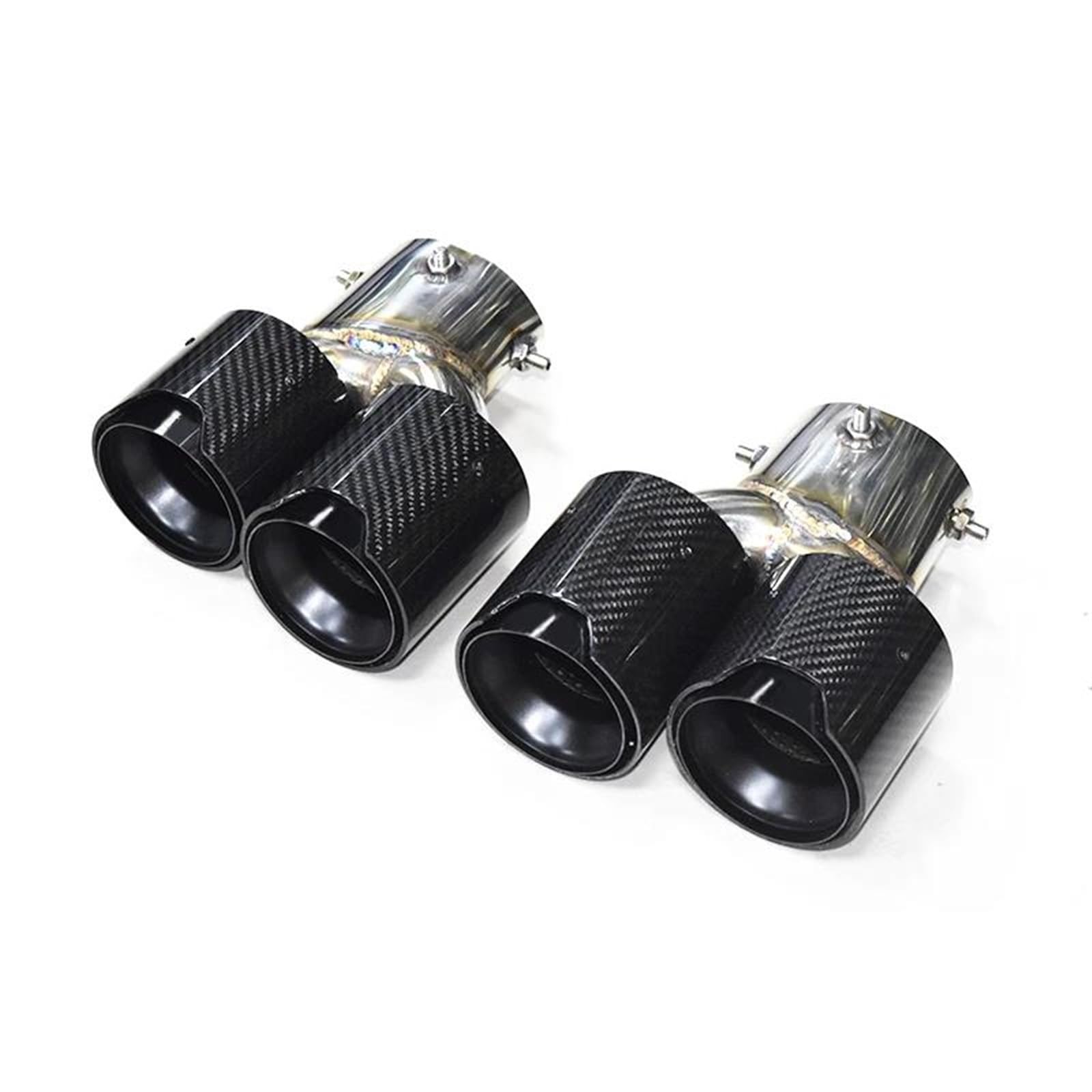 Auto Auspuffrohr Auto Quad Auspuff Spitze Dual Auspuffrohr Schalldämpfer Spitze Auspuff System Düse Endrohr Für G22 G23 G26 M440i 2021 + Schalldämpfer Endrohr(Carbon Fiber C) von Kdbcet