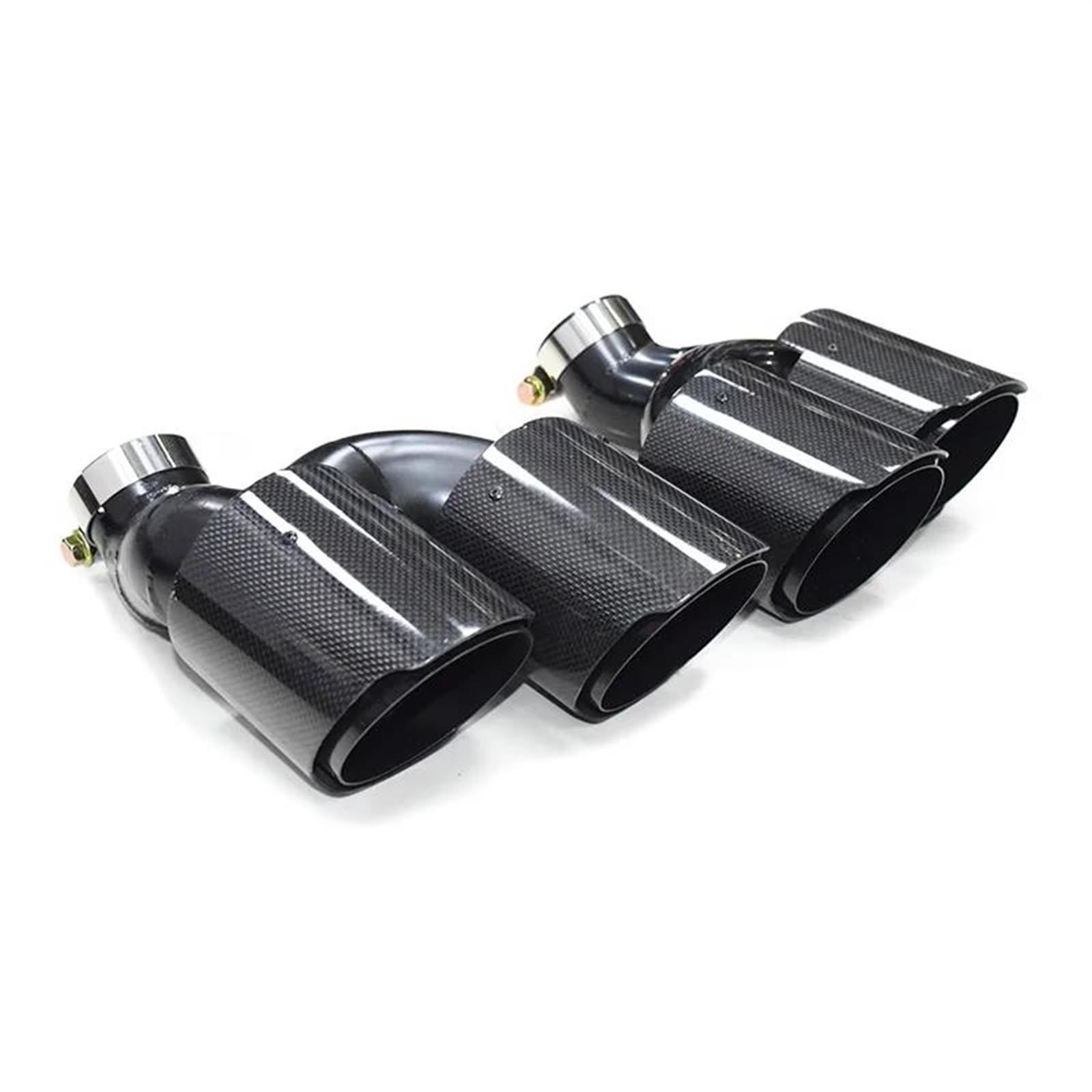 Auto Auspuffrohr Für A6 Für A7 Für C8 2020+ Mattschwarze Kohlefaser Auto Quad Auspuffblende Schalldämpfer Spitzen Düse Auspuffanlage Endrohr Schalldämpfer Endrohr(Carbon Fiber C) von Kdbcet