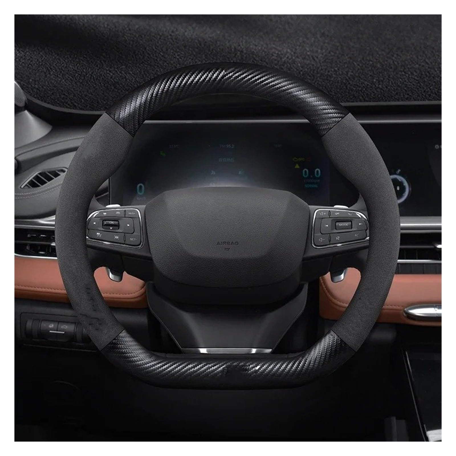 Auto Lenkradabdeckung Auto Carbon Fiber Lenkrad Abdeckung Für Chery Für Tiggo 8 Für Arrizo 5 Pro Für Gx Für 5X Für EQ7 Für Tiggo 7 Pro 2020 2021 2022 2023 Abdeckung Lenkradschoner(D) von Kdbcet