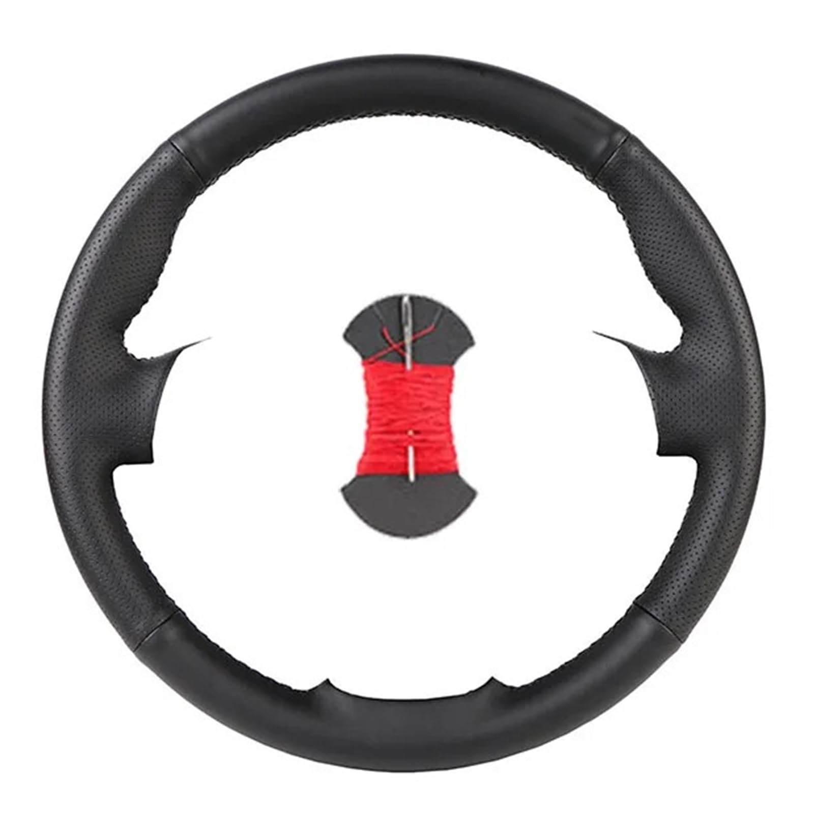 Auto Lenkradabdeckung Auto Lenkrad Abdeckung Für Dodge Für Grand Für Caravan Für Reise Für Avenger Für Durango Auto Zubehör Abdeckung Lenkradschoner(Black red Thread) von Kdbcet