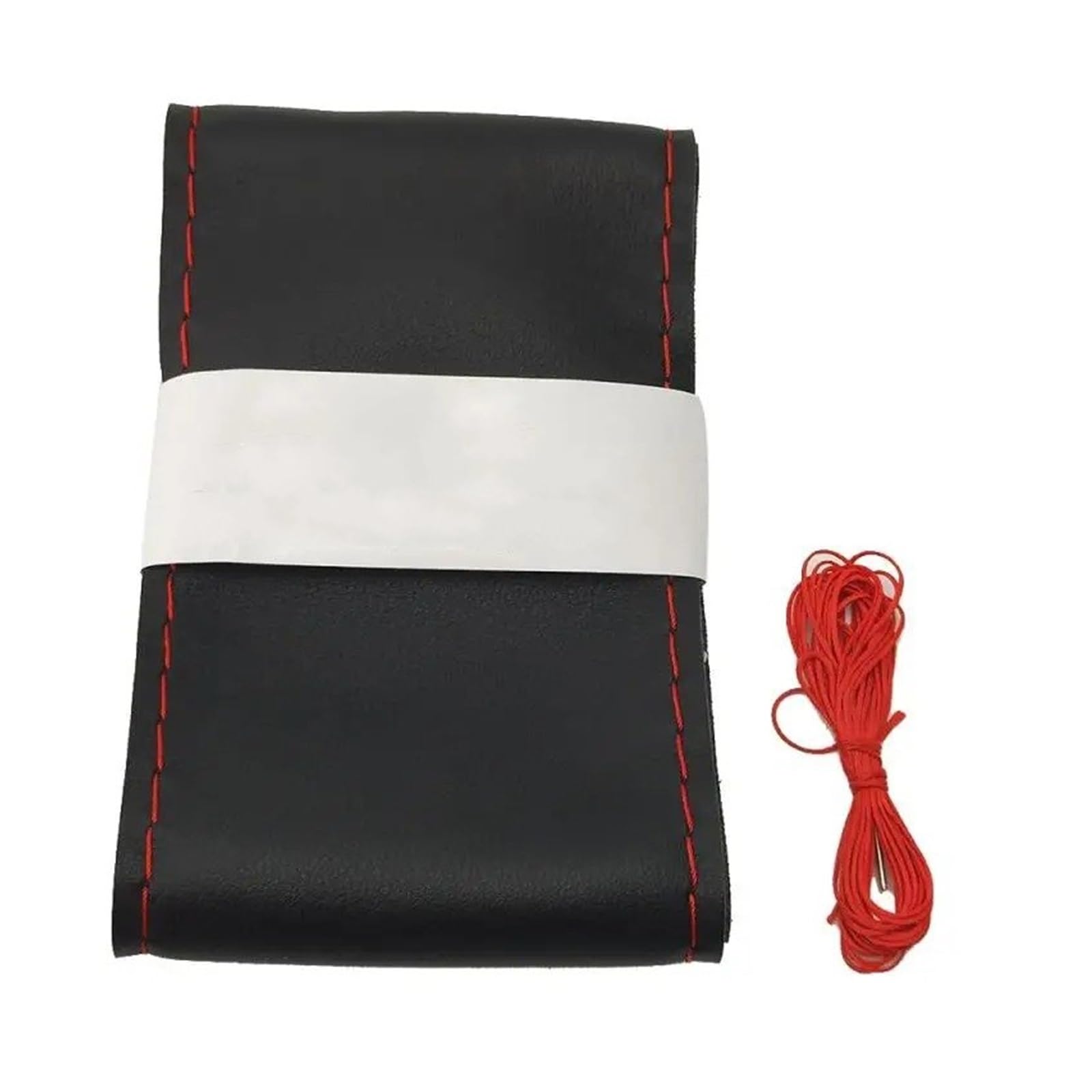 Auto Lenkradabdeckung Auto Lenkrad Geflecht Abdeckung Für 36/38/40 cm Textur Weiche Künstliche Leder Auto Abdeckungen Suite Mit Nadeln Und Faden Abdeckung Lenkradschoner(40cm Black red) von Kdbcet