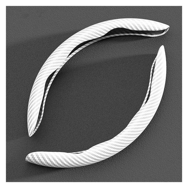 Auto Lenkradabdeckung Auto Universal-Carbon Faser Auto Lenkrad Abdeckung Nicht-Slip Karte Abdeckung Auto Lenkrad Griff Booster Schutzhülle Abdeckung Lenkradschoner(Carbon Fiber White) von Kdbcet