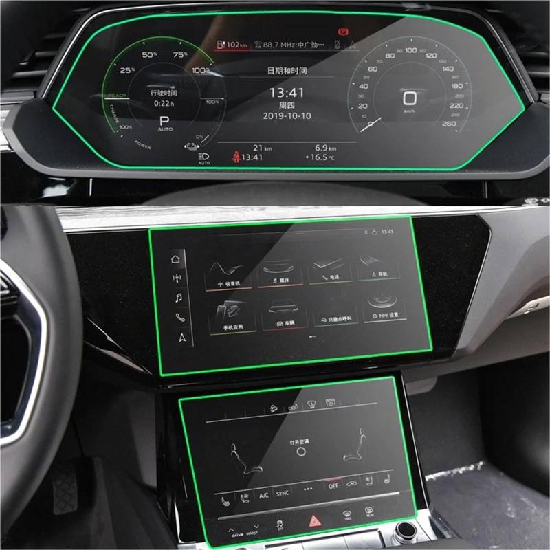 GPS-Displayschutz Für E-tron 2018 2019 2020 2021 Auto GPS Navigation Dashboard Schutz Zubehör Gehärtetes Glas LCD Screen Schutz Film Aufkleber Auto-Displayschutz(Navigation Dashboard) von Kdbcet