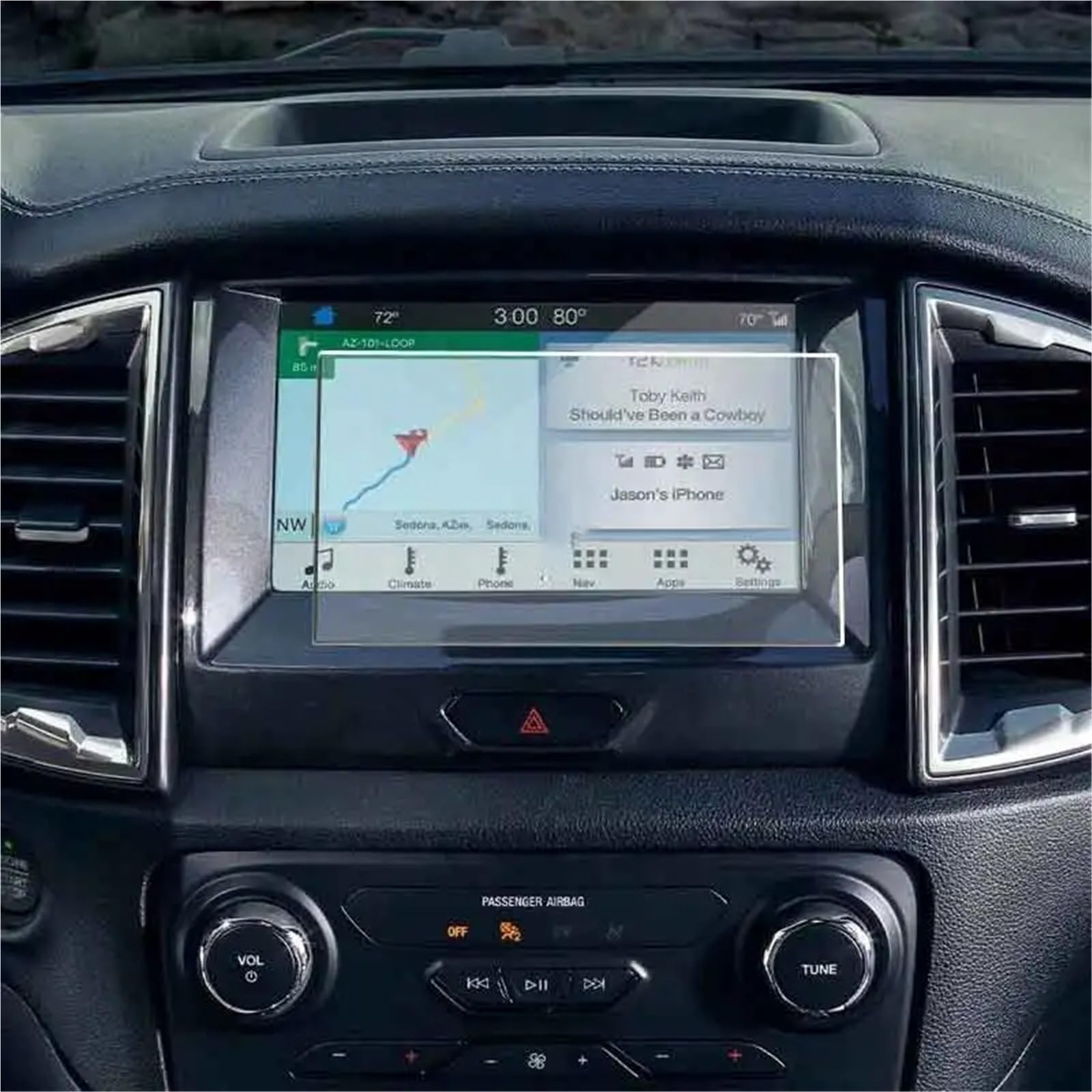 GPS-Displayschutz Für Ford Für Ranger 2019 2020 2021 Auto GPS Navigation Film LCD Bildschirm Gehärtetes Glas Schutz Film Anti-Scratch Film Zubehör Auto-Displayschutz von Kdbcet