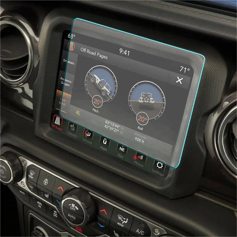 GPS-Displayschutz Für Jeep Für Wrangler JL Für Gladiator JT 2018 2019 2020 2021-2023 8,4 Zoll Auto Navigation Touch Screen Protector Auto Innen Gehärtetes Glas Film Auto-Displayschutz von Kdbcet