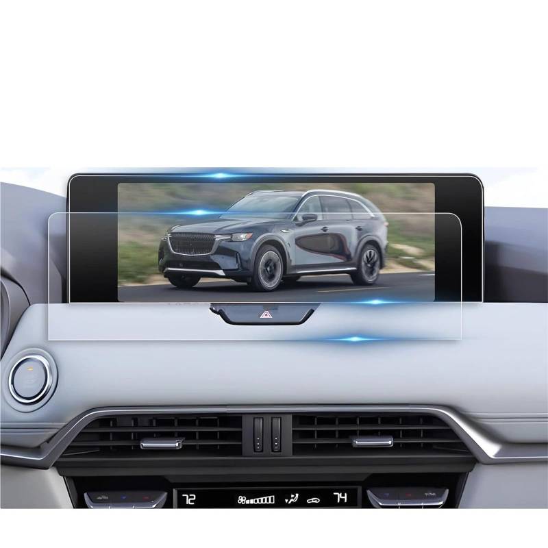 GPS-Displayschutz Für Mazda Für CX-90 Für CX90 2024 2025 Auto LCD 12,3 Zoll PET GPS Navigation Ohne Loch Display-schutzfolie Zubehör Auto-Displayschutz von Kdbcet