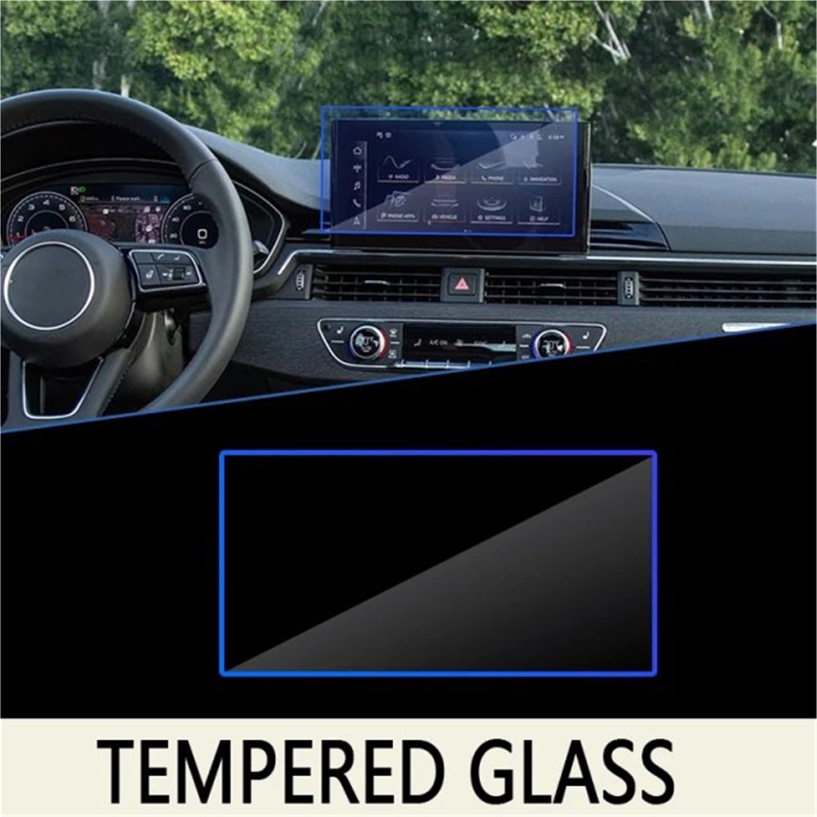 GPS-Displayschutz Für Q5 80A Für MK2 2021 2022 Auto Navigation Instrument Film Screen Protector Gehärtetem Glas Zubehör Auto-Displayschutz(GPS) von Kdbcet