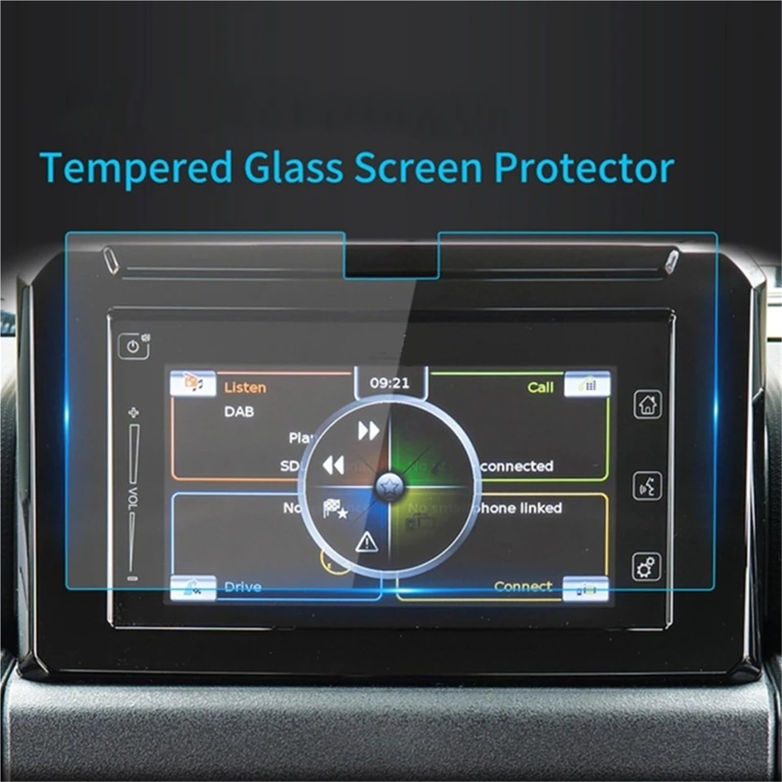 GPS-Displayschutz Für Suzuki Für Jimny 2019 2020 2021 2022 2023 Auto Navigation Display Hohe DefinitionGehärtetes Glas Screen Protector Auto Innen Auto Zubehör Auto-Displayschutz(Blau) von Kdbcet