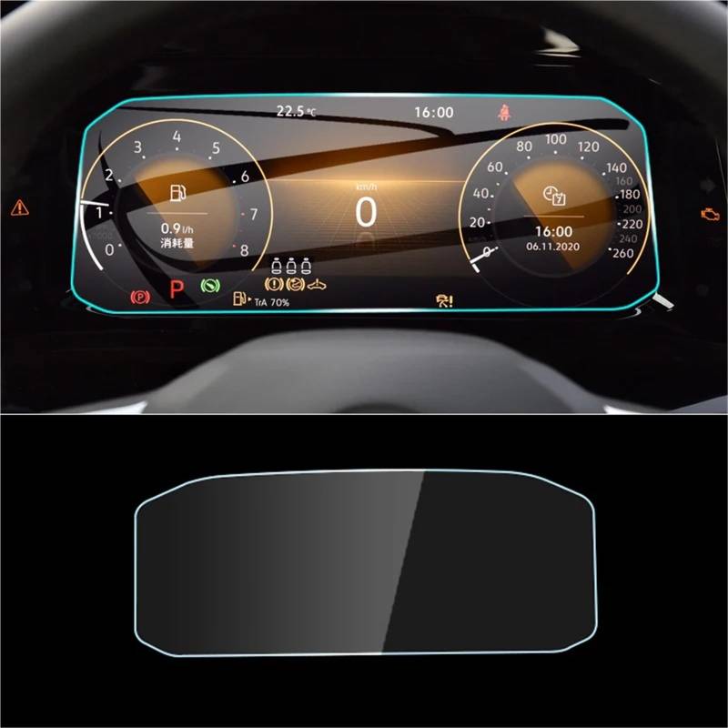 GPS-Displayschutz Für VW Für Golf 8 Für MK8 2020 2021 2022 2023 Für GTI Für R R-Linie Auto Navigation GPS LCD Schutz Zubehör Gehärtetes Glas Aufkleber Auto-Displayschutz(Dashboard Film) von Kdbcet