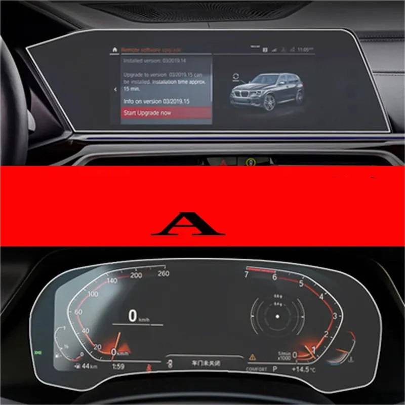 GPS-Displayschutz Für X5 Für X6 Für X7 Für G05 Für G06 Für G07 2019 2020 Gehärtetes Glas Auto GPS Navigation Screen Protector Film Auto Zubehör Auto-Displayschutz(Low Match 1 Set) von Kdbcet