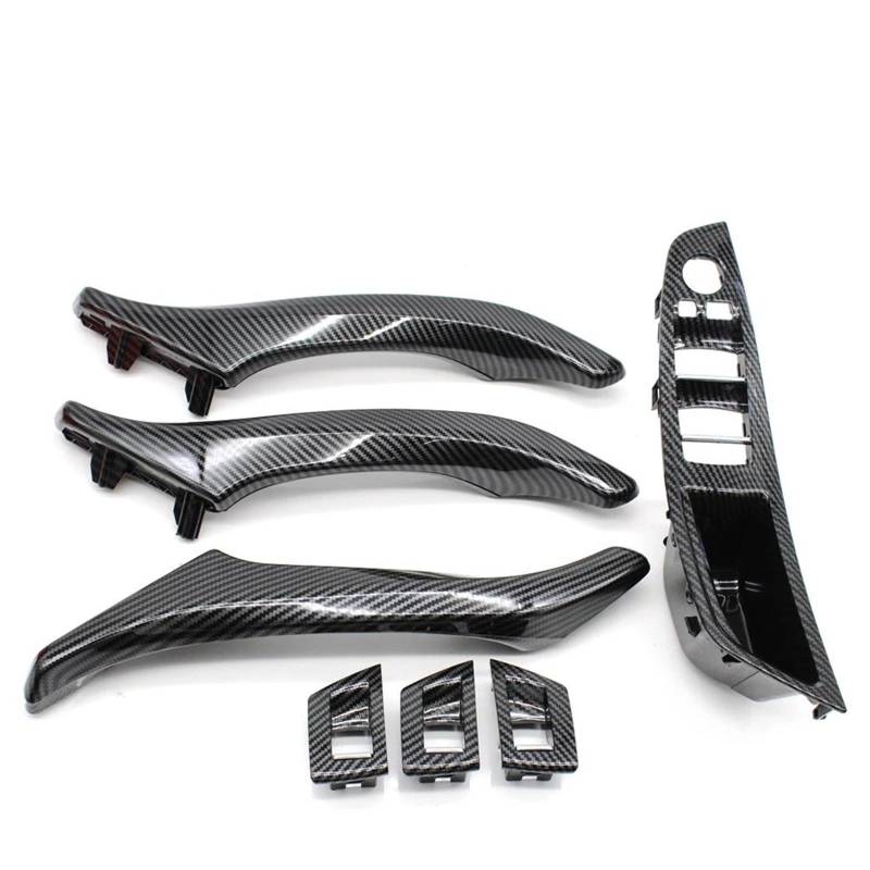 Innentürgriff des Autos Für 5 Series F10 F11 520i 523i 525i 528i 530i 535i 2010-2017 LHD RHD Carbon Faser Auto Innen Tür Armlehne Pull Griff Panel Trim Set Autoinnentürgriffe von Kdbcet