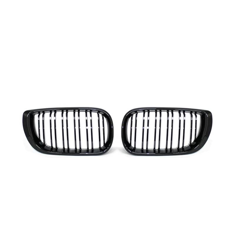 Kühlergrill 1 Paar Für 3er E46 2002 2003 2004 2005 Auto-Frontnierengrill, Schwarz Glänzend, Doppellamellen-Haubengrill, Renngrill, Autoersatz Auto Frontgrill(Gloss Black) von Kdbcet