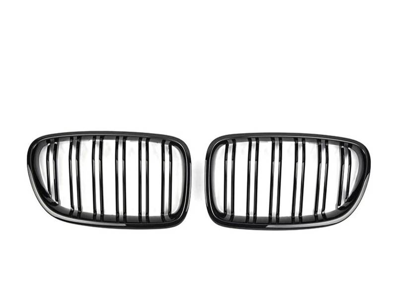 Kühlergrill 2-teiliger Nierengrill Im Autostil In Schwarz Mit Doppellamellen Für Die Frontpartie Von 5er F10 F11 F18 2010-2017, Dual Line Racing Grilles Auto Frontgrill(Glossy Black) von Kdbcet