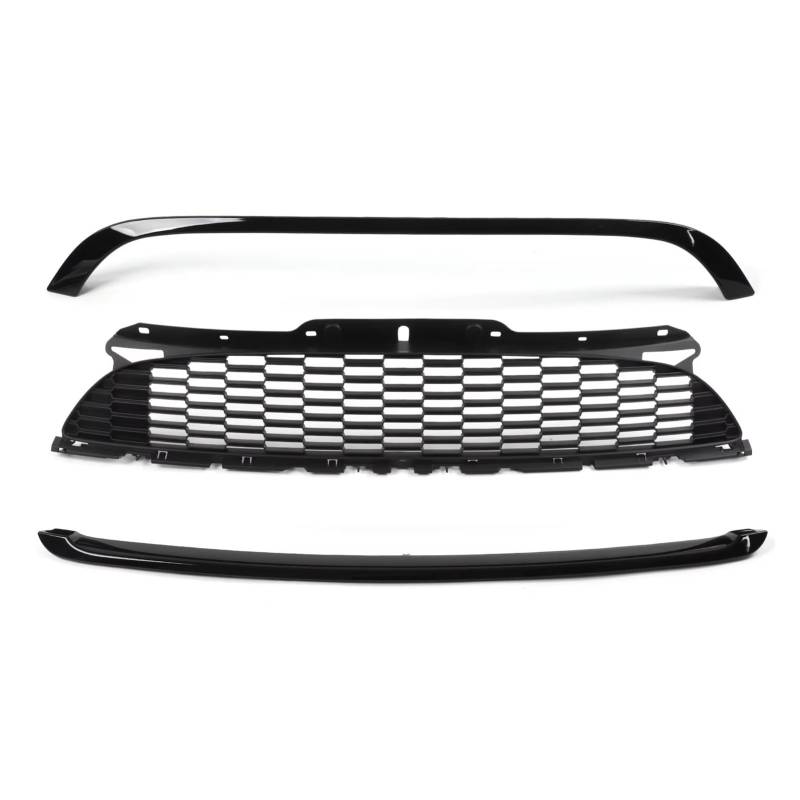 Kühlergrill 3 Teile/Satz Glänzend Schwarz Front Hood Form Kühlergrill Surround Abdeckung Trim Kits Für Mini Für Cooper R55 R56 R57 R58 R59 S Auto Frontgrill von Kdbcet