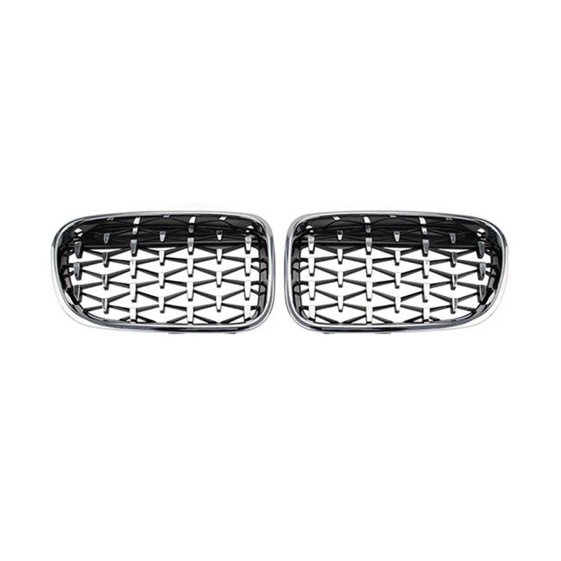 Kühlergrill Auto-Frontgrill Diamant-Nierengitter Renngitter Chrom-Kühlergrill-Stil Auto-Ersatzteil Für X3 F25 2011 2012 2013 Auto Frontgrill(Silber) von Kdbcet