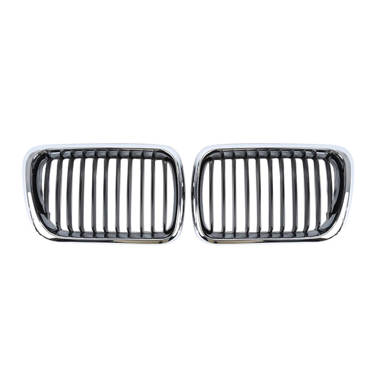 Kühlergrill Auto-Kühlergrill, Langlebiges Paar Front-Nierengrill Für E36 3er-Serie M3 1997-1999, Praktischer Silberner Kühlergrill, Autoteil Auto Frontgrill von Kdbcet