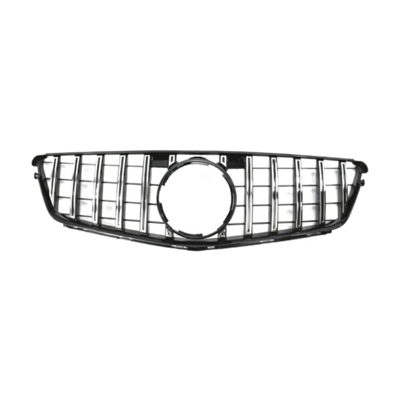 Kühlergrill Frontgrill Für Benz C W204 Sport Racing Grill AMG GT Diamant 2007 2008 2009 2010 2011 2012 2013 2014 Facelift Auto Frontgrill(GT Sliver) von Kdbcet