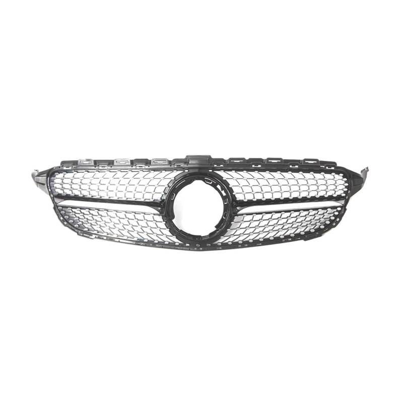 Kühlergrill Frontgrill Racing Grill Diamant Stil Mesh Für Benz C W205 C205 S205 C180 C200 C250 C260 C300 2019 2020 2021 Auto Frontgrill(Diamond- Black) von Kdbcet