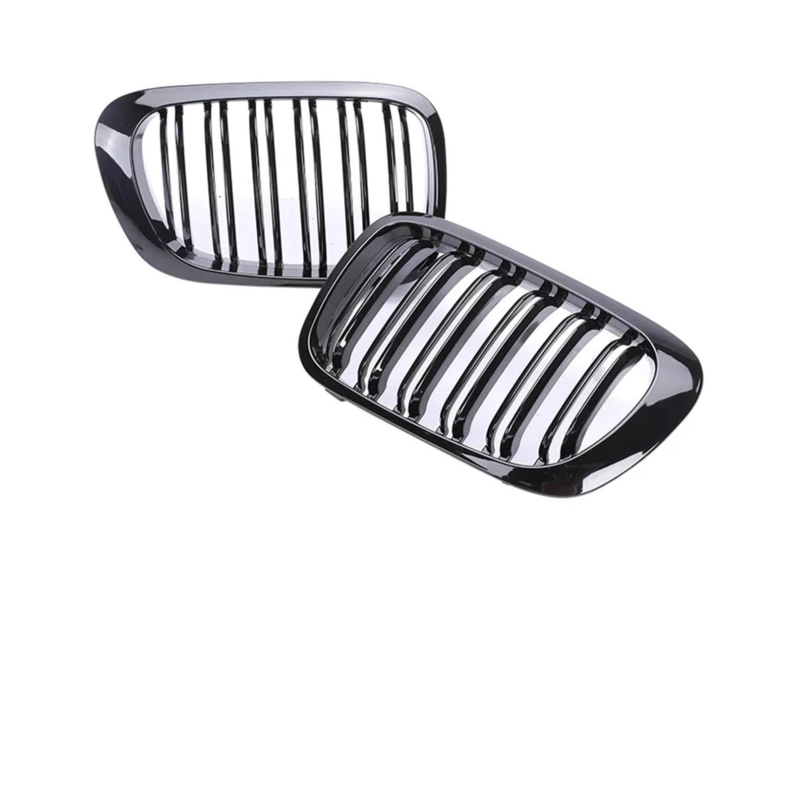 Kühlergrill Für 3er E46 Grill 1998 1999 2000 2001 2/4 Türen Auto Front Nierengrill 318i 320i 325i 330i Glanz Schwarz Racing Grille Zubehör Auto Frontgrill(2 Dual Gloss Black) von Kdbcet