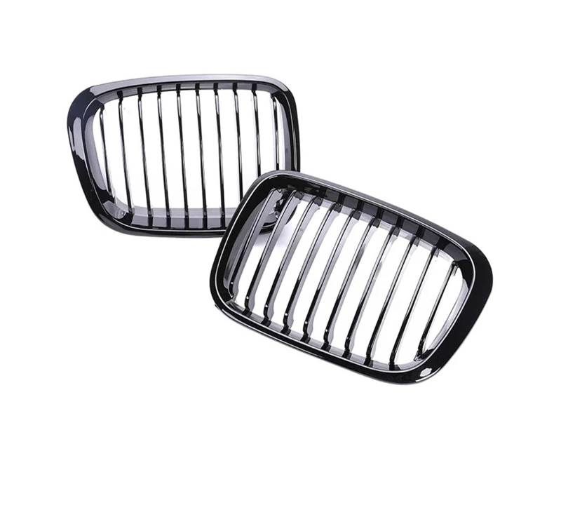 Kühlergrill Für 3er E46 Grill 1998-2001 2/4 Türen Auto Front Nierengrill 318i 320i 325i 330i Glanz Schwarz Racing Grille Zubehör Auto Frontgrill(4 Single Gloss Black) von Kdbcet