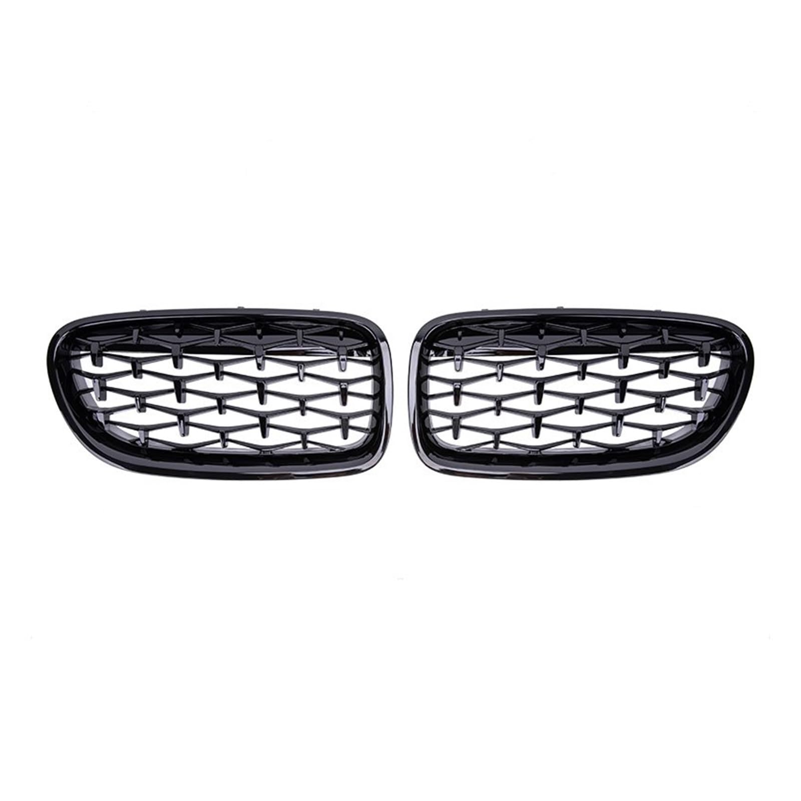 Kühlergrill Für 5 Series F10 F11 F18 520 523 525 530i M5 Auto Front Nieren Stoßstange Grill Gitter Diamant Stil Racing Grille Silber 2010-2015 2016 2017 Auto Frontgrill(Gloss Black) von Kdbcet