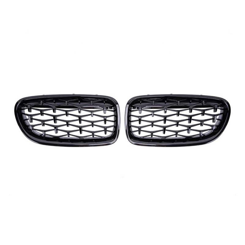 Kühlergrill Für 5 Series F10 F11 F18 520 523 525 530i M5 Auto Front Nieren Stoßstange Grill Gitter Diamant Stil Racing Grille Silber 2010-2015 2016 2017 Auto Frontgrill(Gloss Black) von Kdbcet