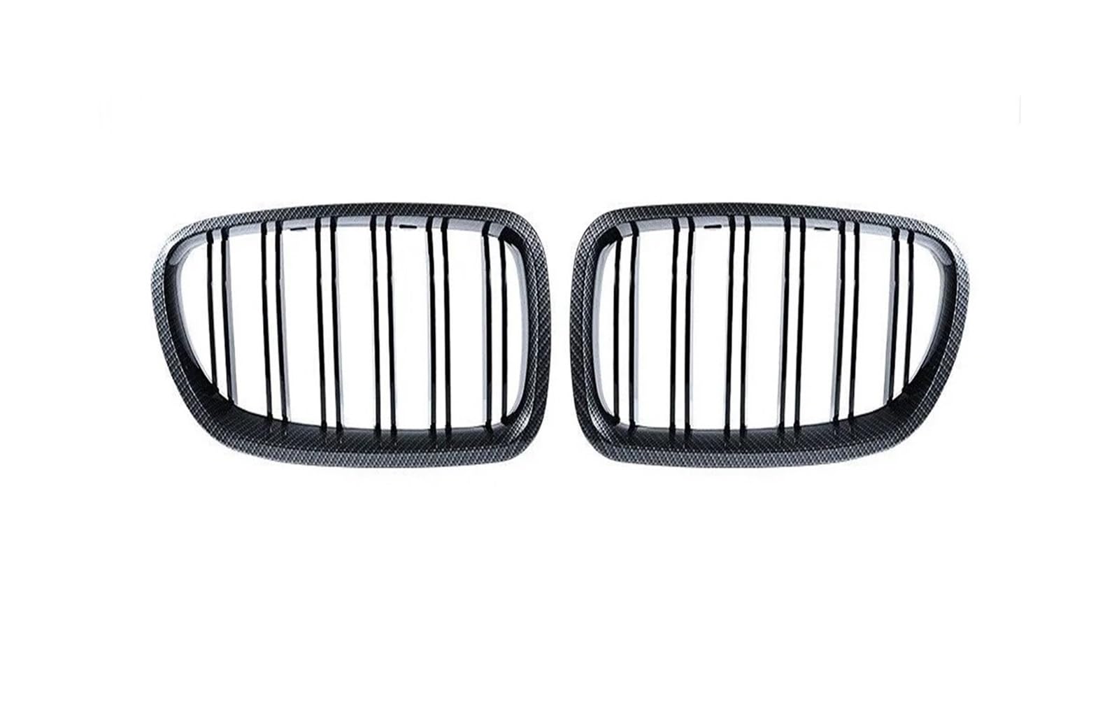 Kühlergrill Für 5 Series F10 F11 F18 520d 530d 540i 2010-2017 Auto Glanz Schwarz Nierengrill Doppellamellen Renngrill Ersatzteil Auto Frontgrill(Carbon Look) von Kdbcet