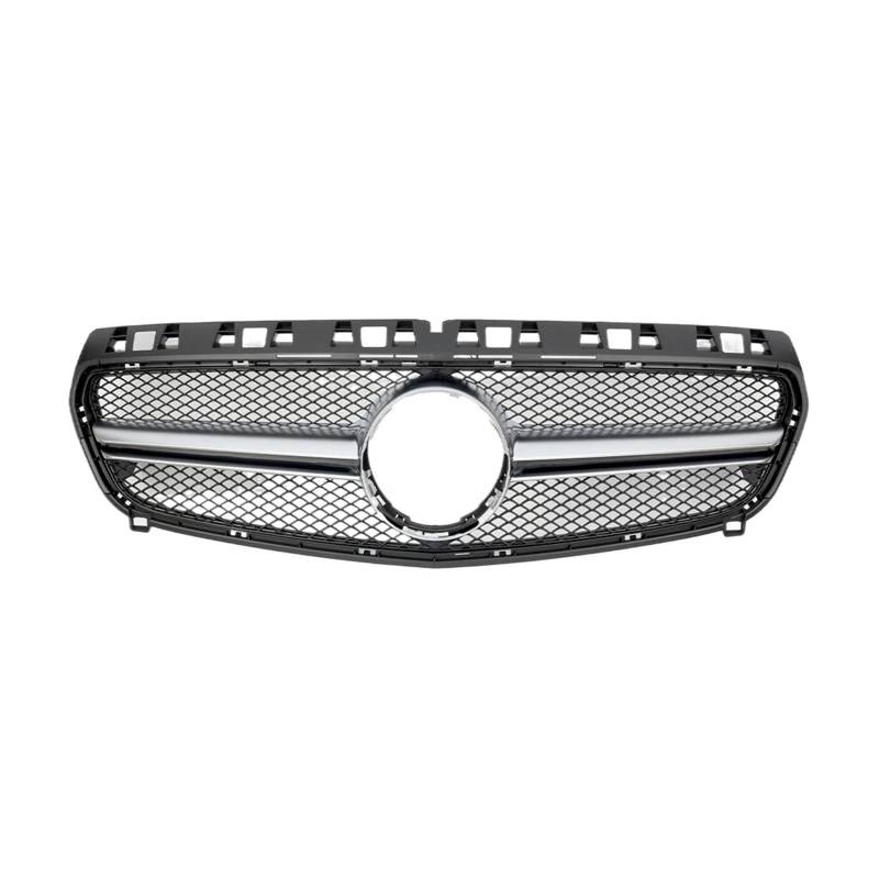 Kühlergrill Für Benz A-Klasse W176 A180 A200 A250 A45 2013 2014 2015 AMG Chrom Black Diamonds Style Kühlergrill Schwarz GTR Frontstoßstangengrill Auto Frontgrill(AMG-Silver) von Kdbcet