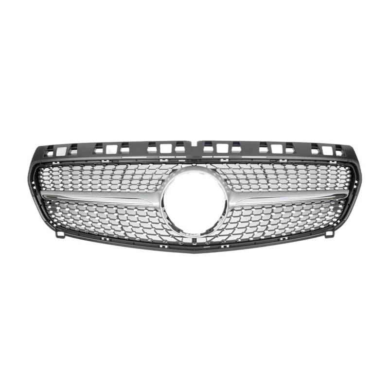 Kühlergrill Für Benz A-Klasse W176 A180 A200 A250 A45 2013 2014 2015 AMG Chrom Black Diamonds Style Kühlergrill Schwarz GTR Frontstoßstangengrill Auto Frontgrill(Diamonds-Silver) von Kdbcet