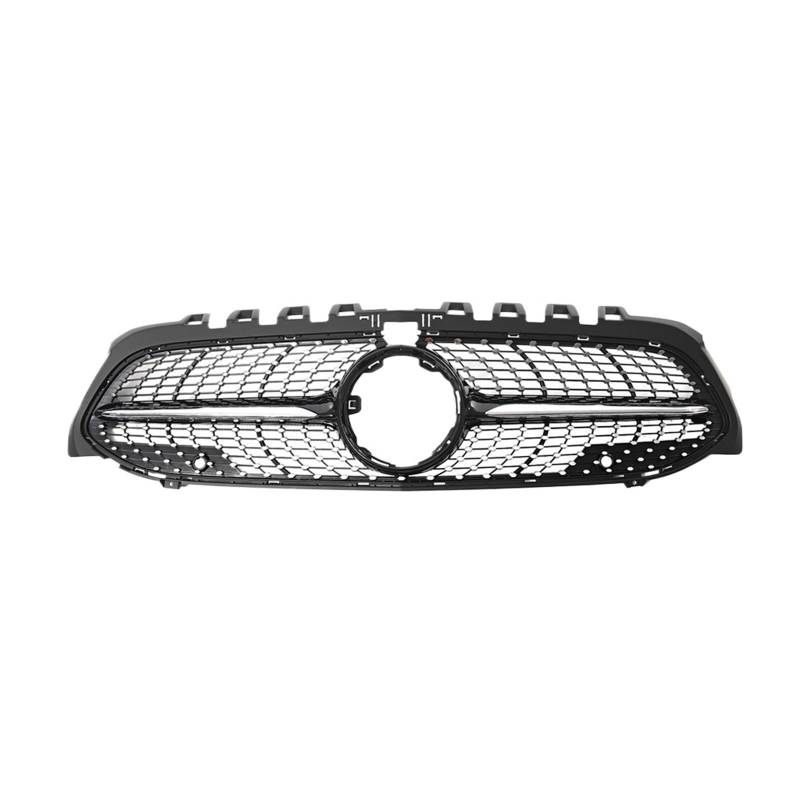 Kühlergrill Für Benz A-Klasse W177 2019-2022 A200 A220 A250 A35 AMG Chrom Black Diamonds Style Kühlergrill Schwarz GTR Frontstoßstangengrill Auto Frontgrill(Diamonds-Black W360) von Kdbcet