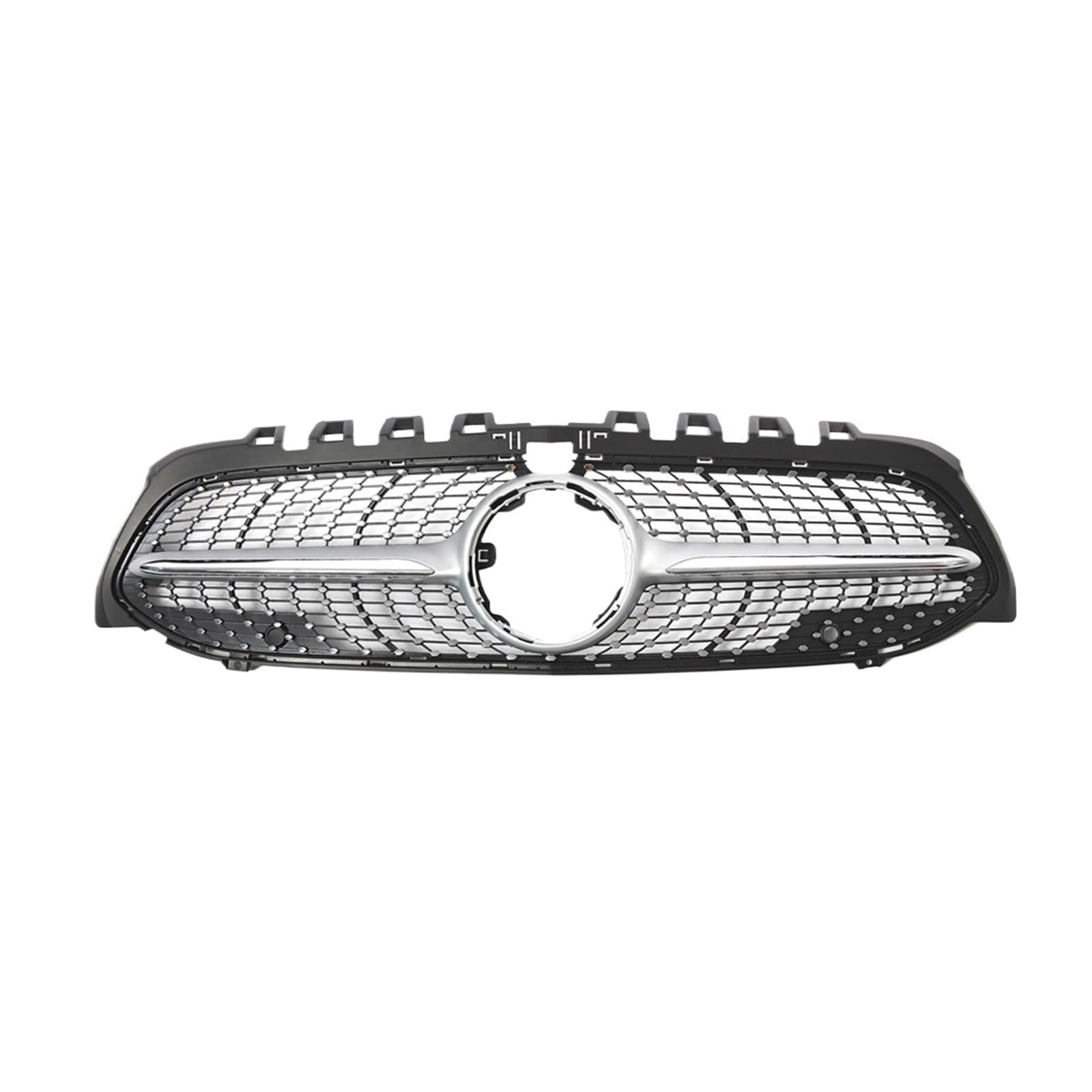 Kühlergrill Für Benz A-Klasse W177 2019-2022 A200 A220 A250 A35 AMG Chrom Black Diamonds Style Kühlergrill Schwarz GTR Frontstoßstangengrill Auto Frontgrill(Diamonds-Silver W360) von Kdbcet