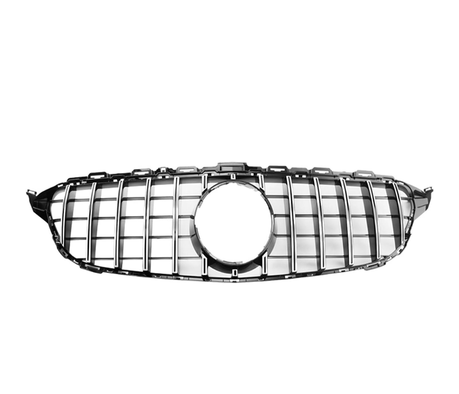 Kühlergrill Für Benz C-Klasse W205 2014-2018 Autozubehör Frontgrill Mittelnetz Grills Montage Rahmenabdeckung Dekorationsteile Auto Frontgrill(Silver Style C) von Kdbcet