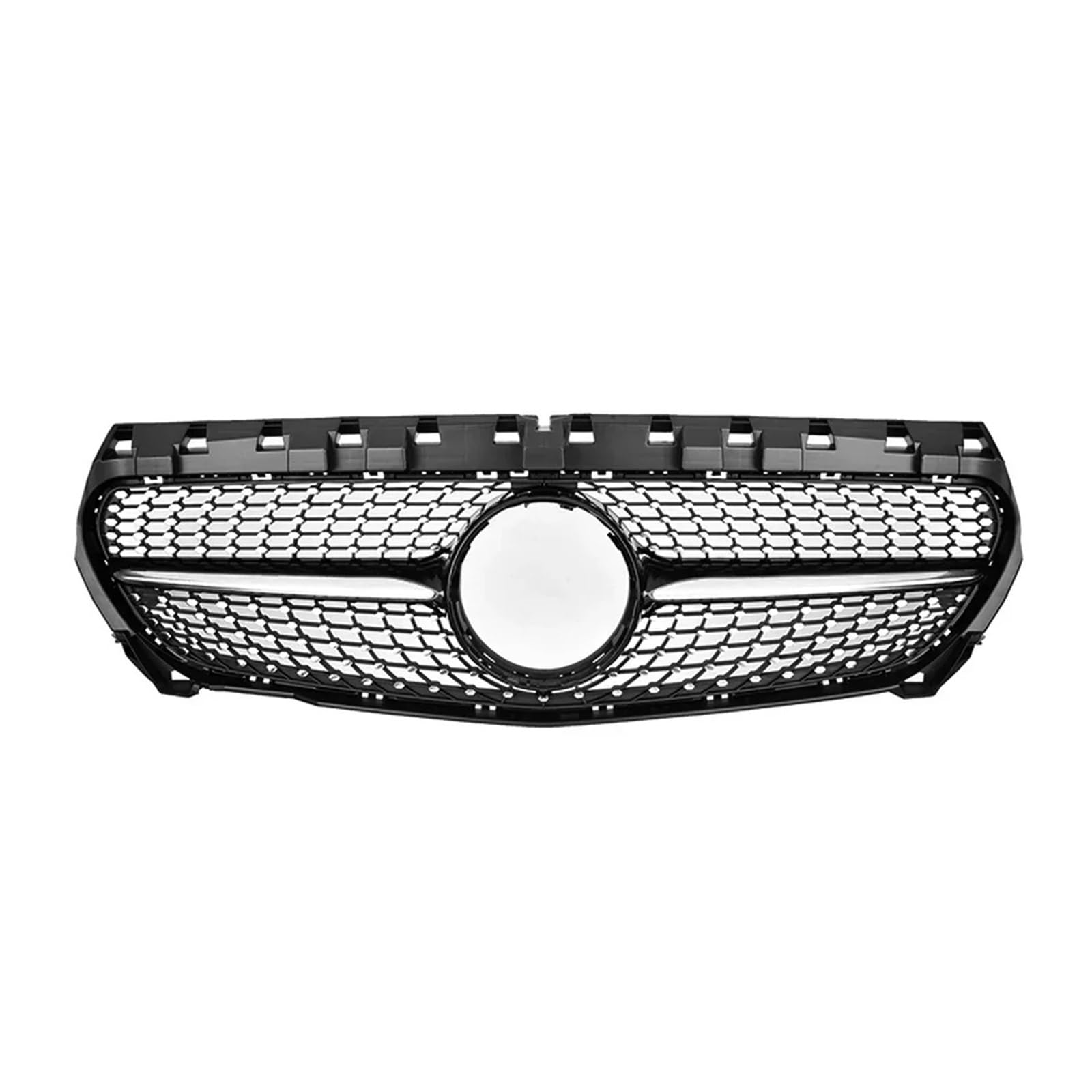 Kühlergrill Für Benz CLA-Klasse W117 C117 X117 2013 2014 2015 2016-2019 Glänzend Schwarz AMG Stil Kühlergrill Chrom Schwarz Diamanten Stil Stoßstange Grille Auto Frontgrill(Diamonds-Black) von Kdbcet