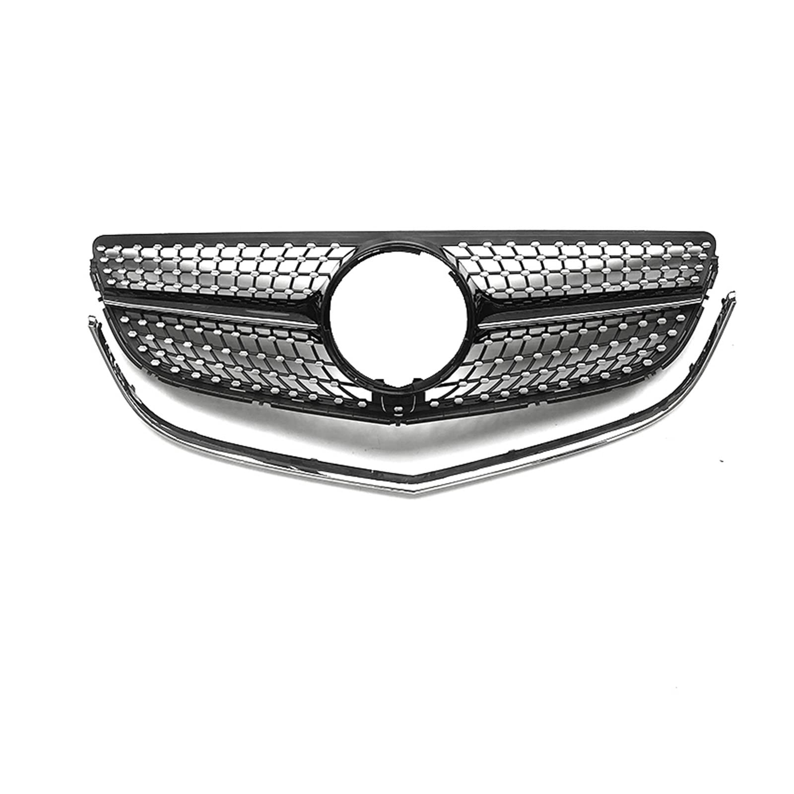 Kühlergrill Für Benz E-Klasse Coupe W207 C207 A207 E200 E250 E400 E500 2 Türer 2014 2015 2016 2017 Kühlergrill Grill Obere Stoßstange Haube Mesh Auto Frontgrill(Schwarz) von Kdbcet