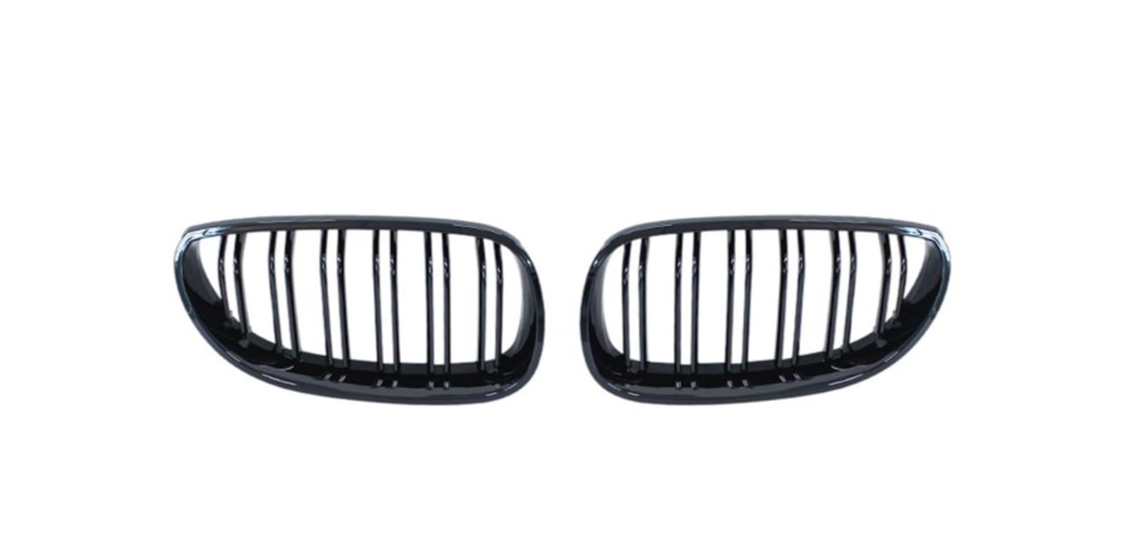 Kühlergrill Für E60 E61 5 Series 2003-2009 Auto Frontstoßstangengrill Nieren-Racing-Grill-Gitter Glanz Schwarz Auto Neue Doppellamelle Auto Frontgrill(Double Line Black) von Kdbcet