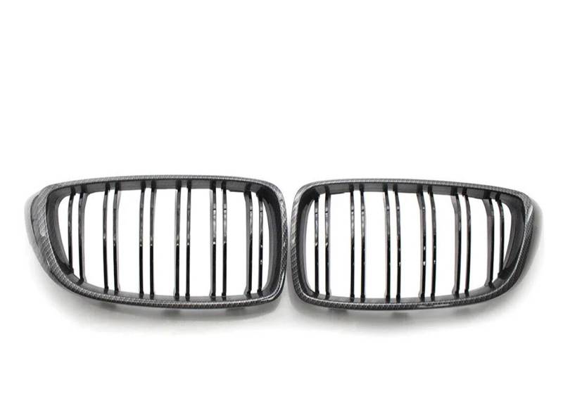 Kühlergrill Für F32 F33 F36 F80 F82 425i 430i 440i 435i 2013-2020 Cabriolet Coupe Glänzend Schwarz Front Niere Kühlergrill Lamelle M4 Stil Grill Auto Frontgrill(Carbon Look) von Kdbcet