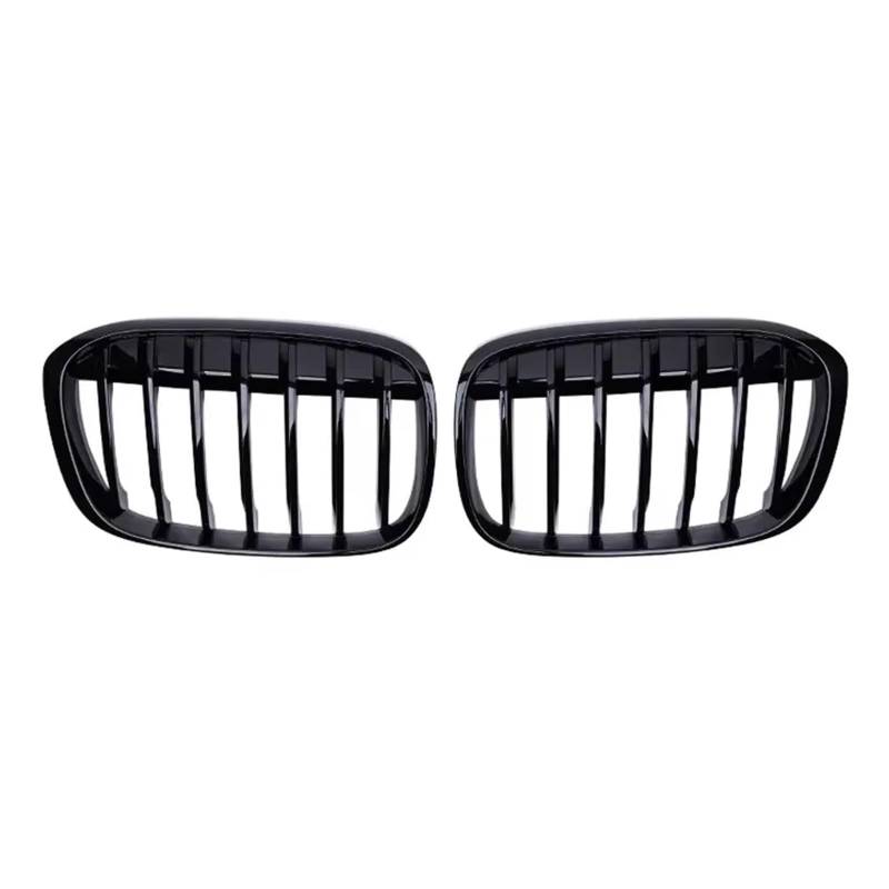 Kühlergrill Für X1 F48 F49 2016 2017 2018 2019 Glänzend Schwarz Kühlergrill Auto Front Nierengrill Gitter Rennsport Grills Single Line Grille Zubehör Auto Frontgrill von Kdbcet